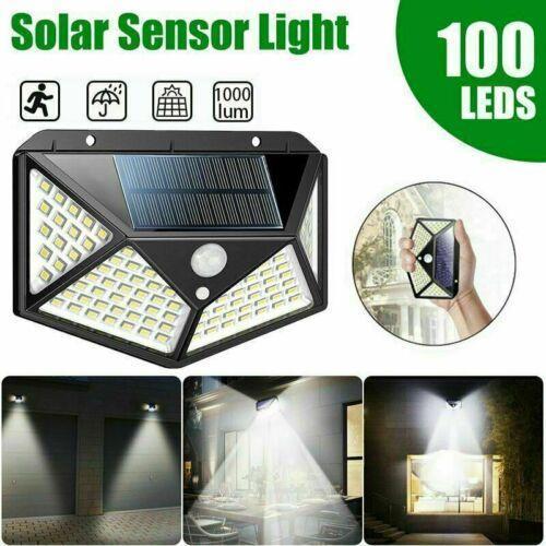 Kit 6 Lampi Solare LED Exterior 100 LED, 270° cu Senzor Miscare