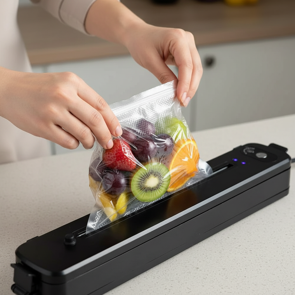 Vacuum Sealer în uz - detaliu sigilare